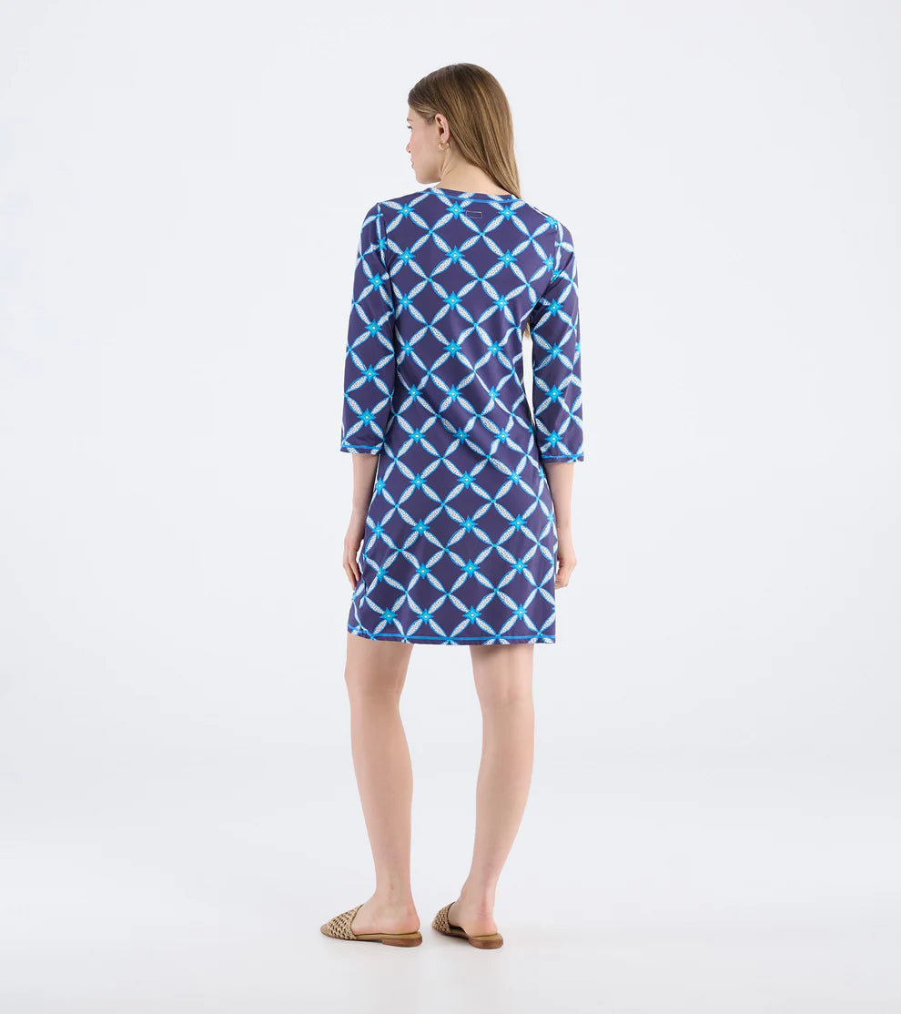 WOMENS DIAMOND IKAT NOTCH DRESS - Molly's! A Chic and Unique Boutique 