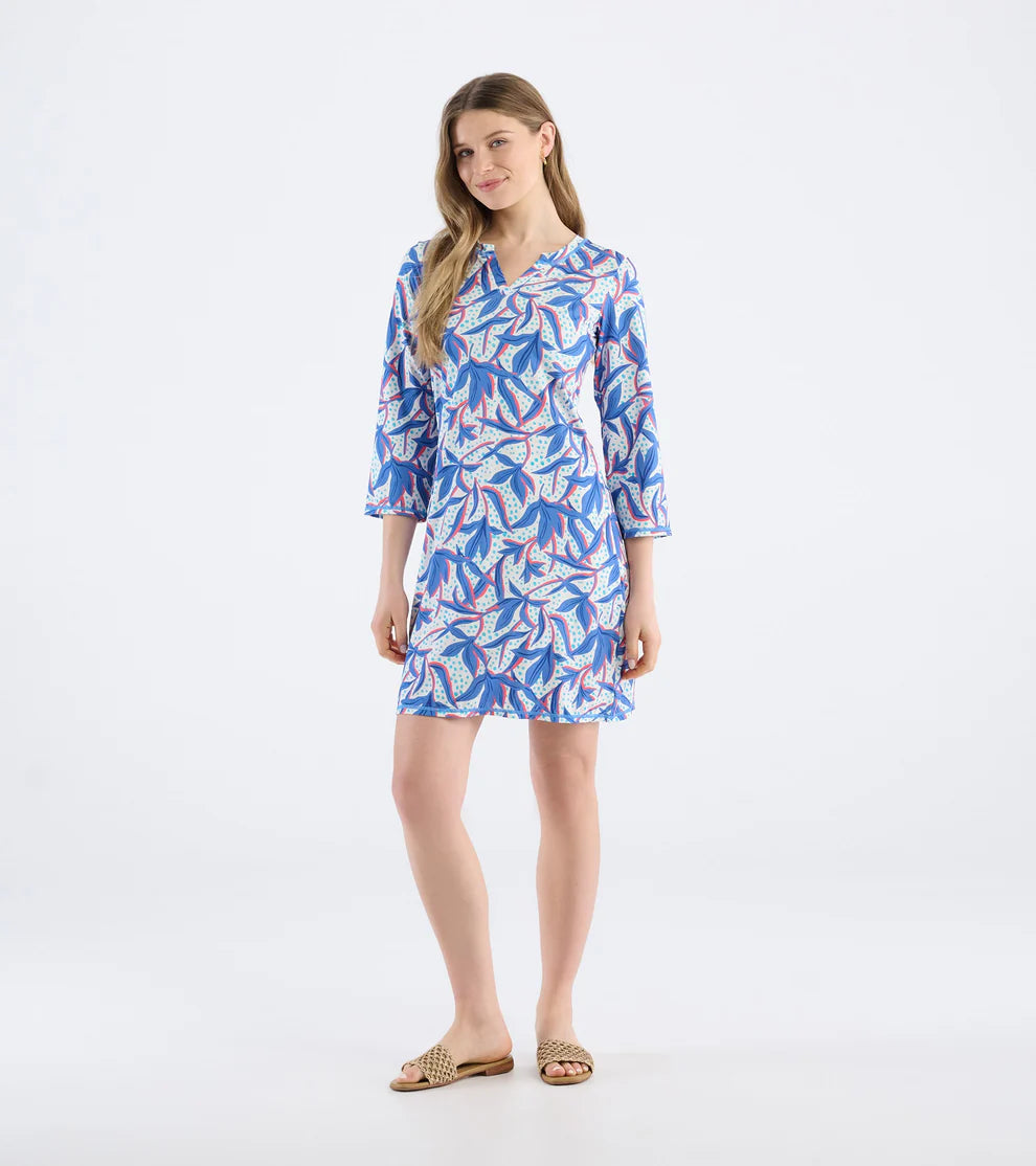 WOMENS LEAFY FLORAL NOTCH DRESS - Molly's! A Chic and Unique Boutique 