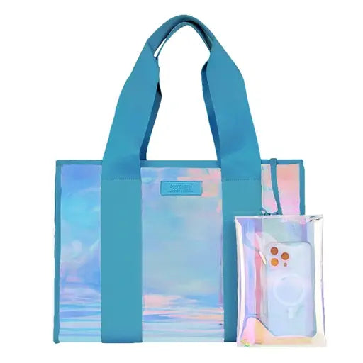 CARRYALL BLUE IRIDESCENT TOTE - Molly's! A Chic and Unique Boutique 