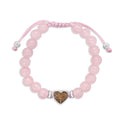 BEADED BRACELET ADJUSTABLE HEART- ROSE QUARTZ - Molly's! A Chic and Unique Boutique 