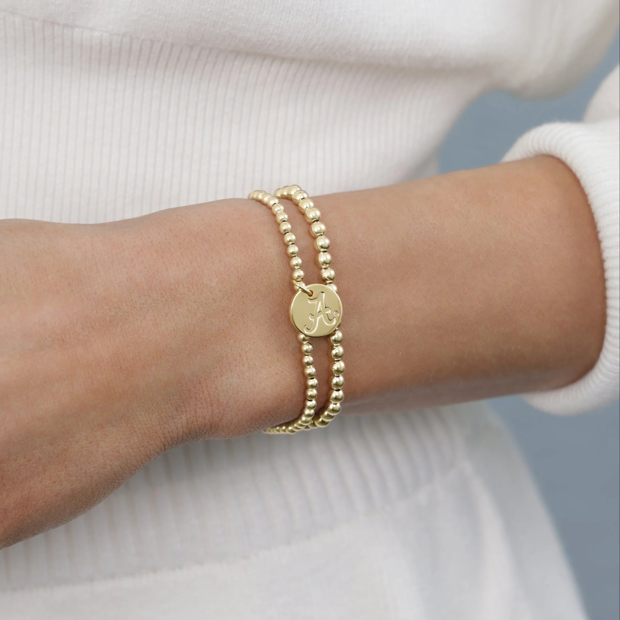 COLLEGIATE CLASSIC GOLD 3MM BRACELET- ALABAMA - Molly's! A Chic and Unique Boutique 