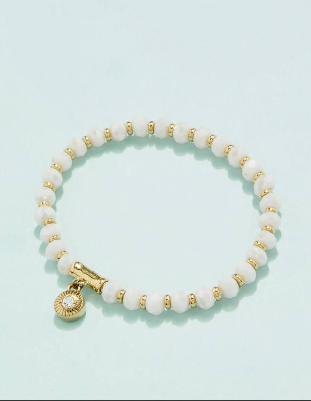 Alijoy Stretch Bracelet Cream 6mm - Molly's! A Chic and Unique Boutique 