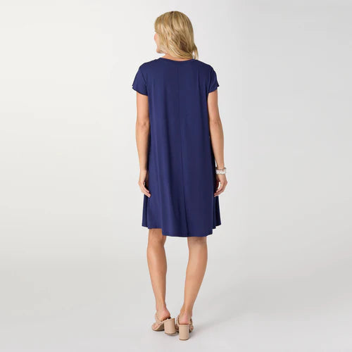 Francis Flutter Sleeve Dress - Navy *PREVIEW* - Molly's! A Chic and Unique Boutique 