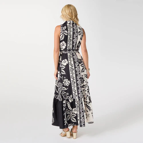 Joelle Printed Collared Maxi Dress with Tie *PREVIEW* - Molly's! A Chic and Unique Boutique 
