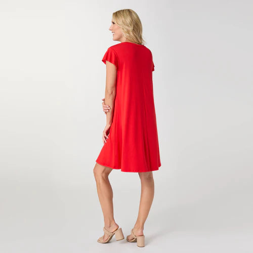 Francis Flutter Sleeve Dress - Tango Red *PREVIEW* - Molly's! A Chic and Unique Boutique 