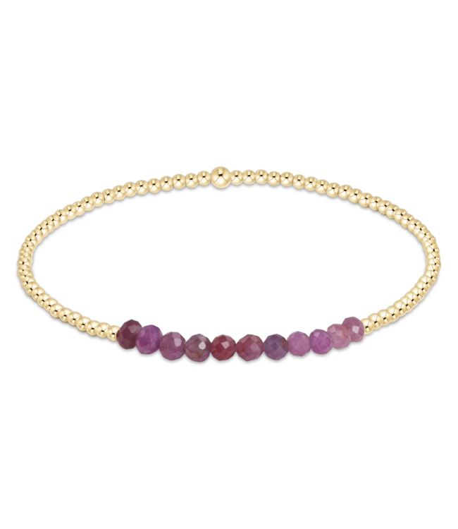 Gold Bliss 2mm Bead Bracelet- Ruby - Molly's! A Chic and Unique Boutique 