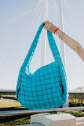 BLUE OVERSIZED QUILTED HOBO TOTE BAG - Molly's! A Chic and Unique Boutique 