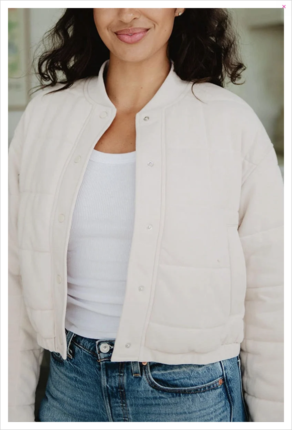 Cropped Quilted Bomber Fall Jacket - Molly's! A Chic and Unique Boutique 