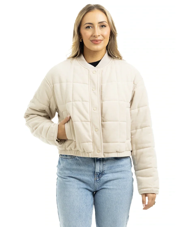 Cropped Quilted Bomber Fall Jacket - Molly's! A Chic and Unique Boutique 