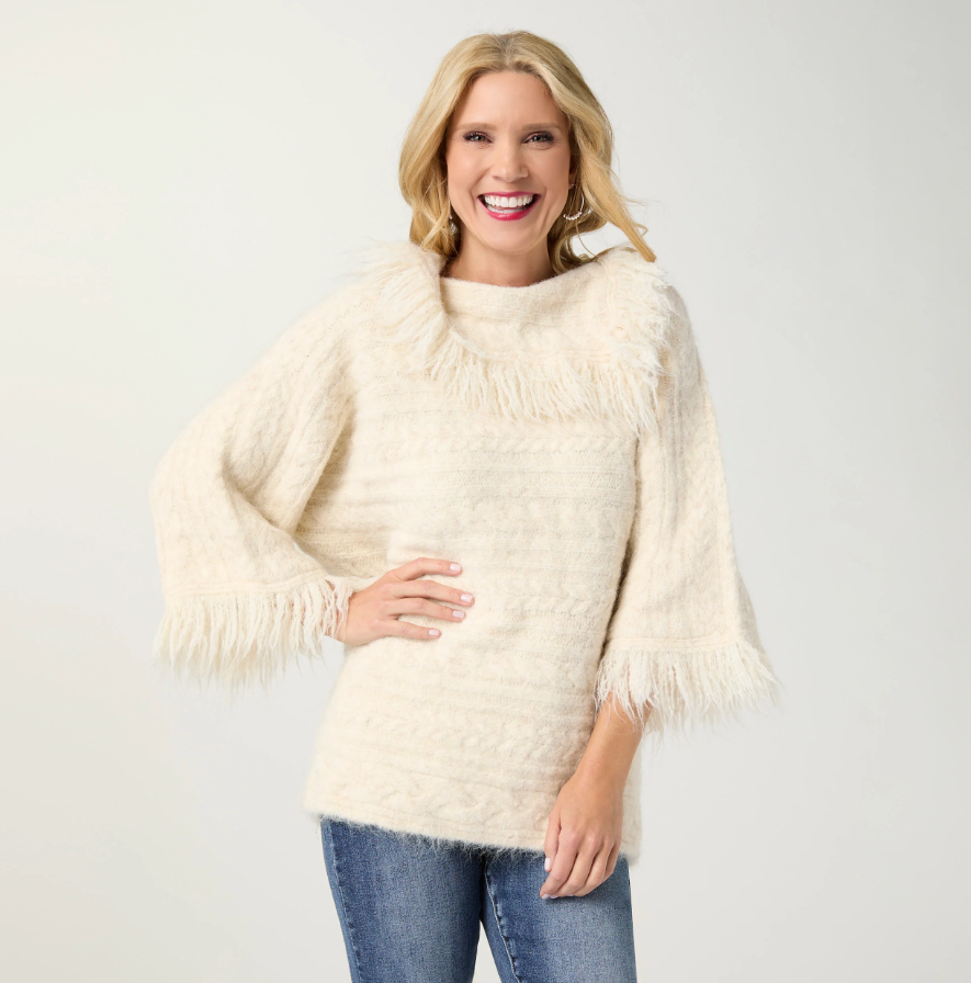 Laverne 3/4 Sleeve Envelope Neck Sweater - Molly's! A Chic and Unique Boutique 