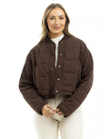 Cropped Quilted Bomber Fall Jacket