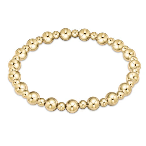 Classic Grateful Pattern 6mm Bead Bracelet - Gold and Sterling - Molly's! A Chic and Unique Boutique 