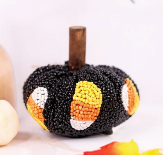 Candycorn Beaded Pumpkin