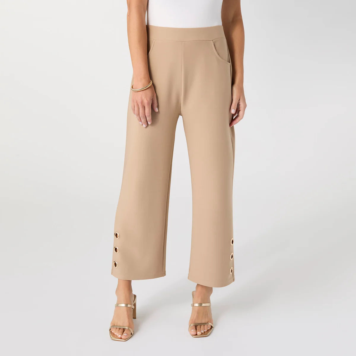 GEORGIE WIDE LEG CROPPED PANTS - Sand *PREVIEW* - Molly's! A Chic and Unique Boutique 