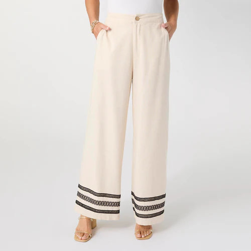 Isabelle Linen Pant with Crochet Trim *PREVIEW* - Molly's! A Chic and Unique Boutique 