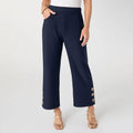 Georgie Wide Leg Crop with Side Grommets - Navy *PREVIEW* - Molly's! A Chic and Unique Boutique 