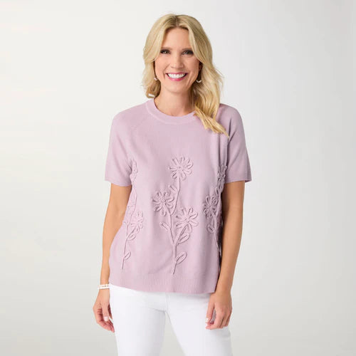 Lightweight Heavenly-Luxe Short Sleeve Floral Sweater *PREVIEW* - Molly's! A Chic and Unique Boutique 