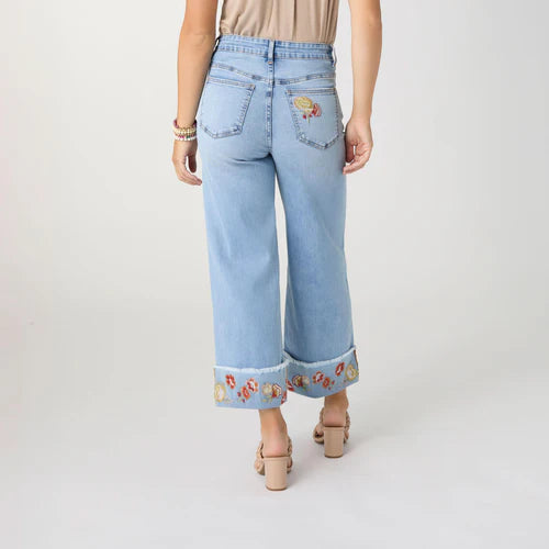 EverStretch Wide Leg Crop with Embroidered Cuff *PREVIEW* - Molly's! A Chic and Unique Boutique 