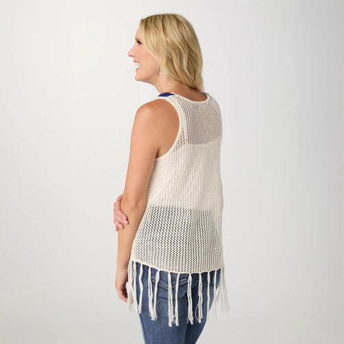 Jordyn Open Weave Fringe Flag Tank *PREVIEW* - Molly's! A Chic and Unique Boutique 