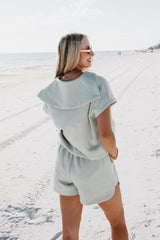 TWO-PIECE SCUBA SWEAT SET IN SEAFOAM - Molly's! A Chic and Unique Boutique 