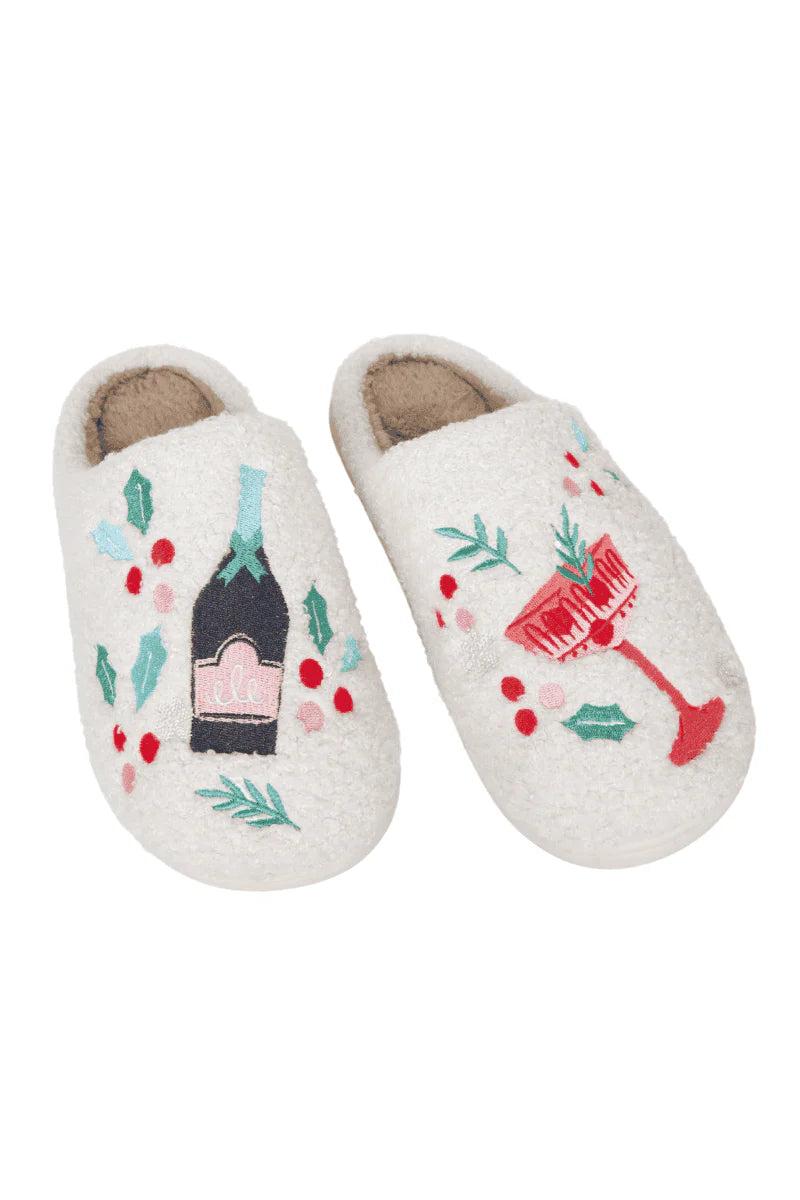 HOLIDAY CHAMPAGNE SLIPPERS