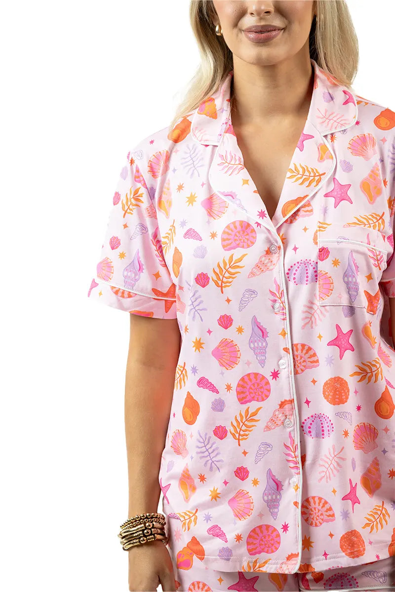 BEACH SEASHELLS LOUNGEWEAR SET - Molly's! A Chic and Unique Boutique 