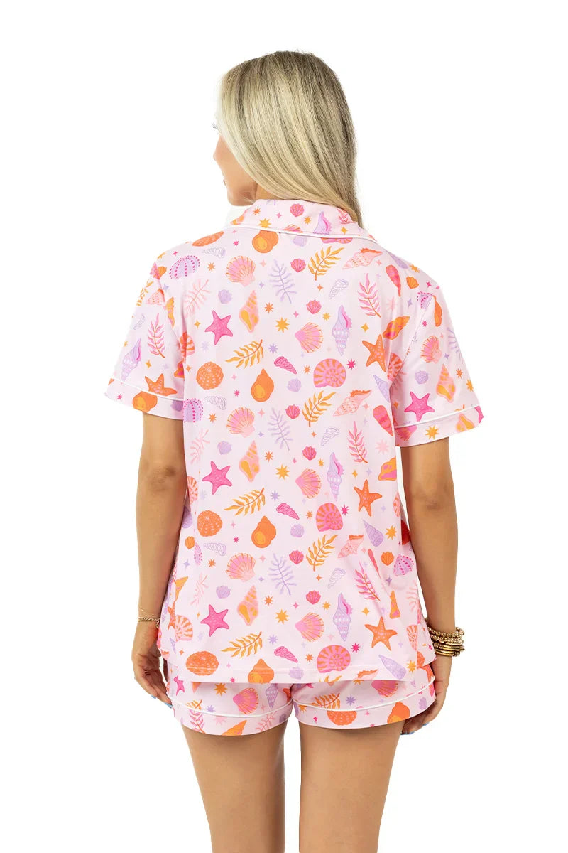 BEACH SEASHELLS LOUNGEWEAR SET - Molly's! A Chic and Unique Boutique 