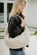 Cream Versatile Suede Tote Bag - Molly's! A Chic and Unique Boutique 
