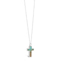 CROSS NECKLACE- TURQUOISE GRADIENT