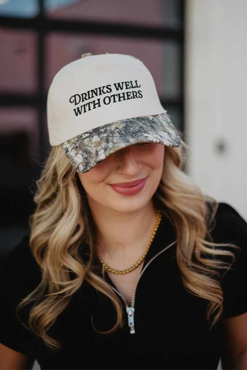 DRINKS WELL WITH OTHERS VINTAGE HAT