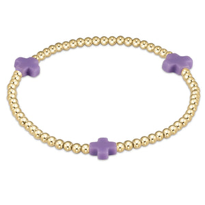 EGIRL SIGNATURE CROSS GOLD PATTERN 3MM BEAD BRACELET MULTIPLE COLORS