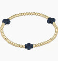 EGIRL SIGNATURE CROSS GOLD PATTERN 3MM BEAD BRACELET MULTIPLE COLORS
