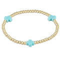Extends Signature Cross Gold Pattern 3mm Bead Bracelet- Turquoise - Molly's! A Chic and Unique Boutique 