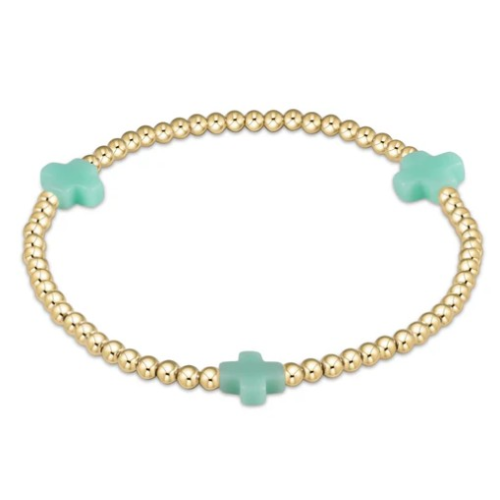 Signature Cross Gold Pattern 3mm- Mint - Molly's! A Chic and Unique Boutique 