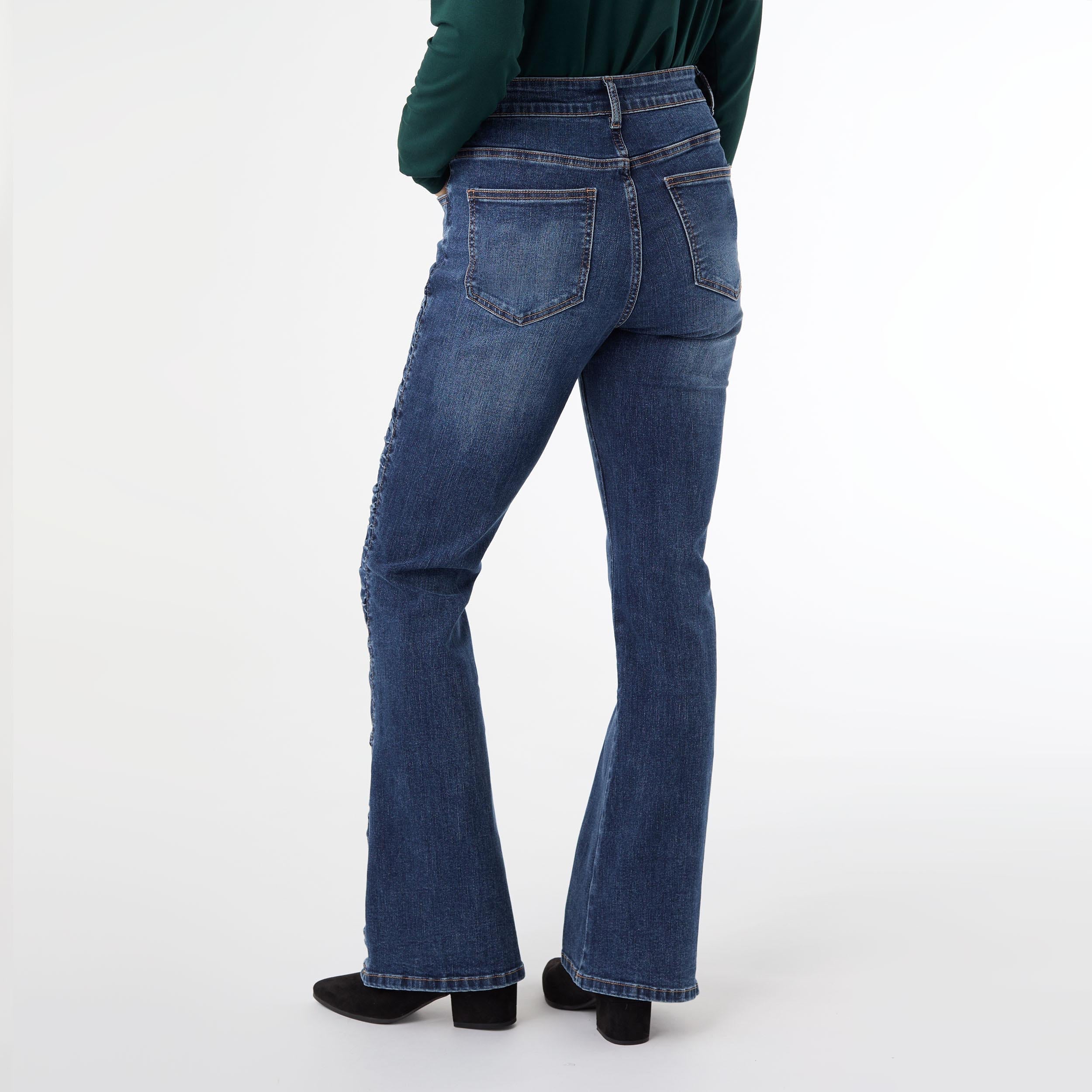 Coco+Carmen Everstretch Flare Denim with Side Rouching - Molly's! A Chic and Unique Boutique 