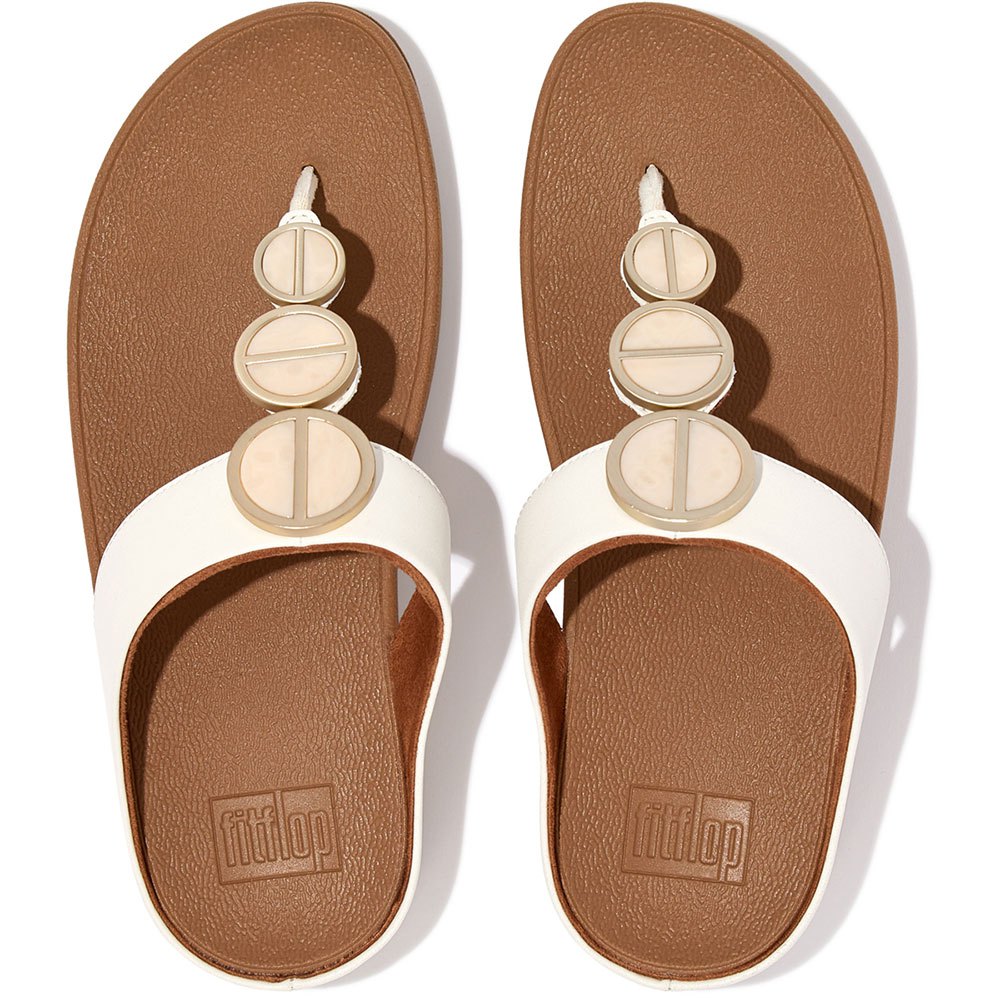 FITFLOP WOMENS HALO METALLIC CREAM TOE POST SANDALS - Molly's! A Chic and Unique Boutique 