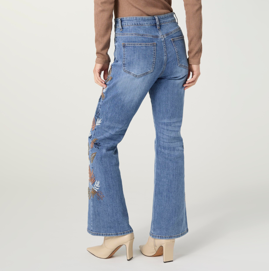 Bambu Soft Flare with Leaf Embroidery - Molly's! A Chic and Unique Boutique 