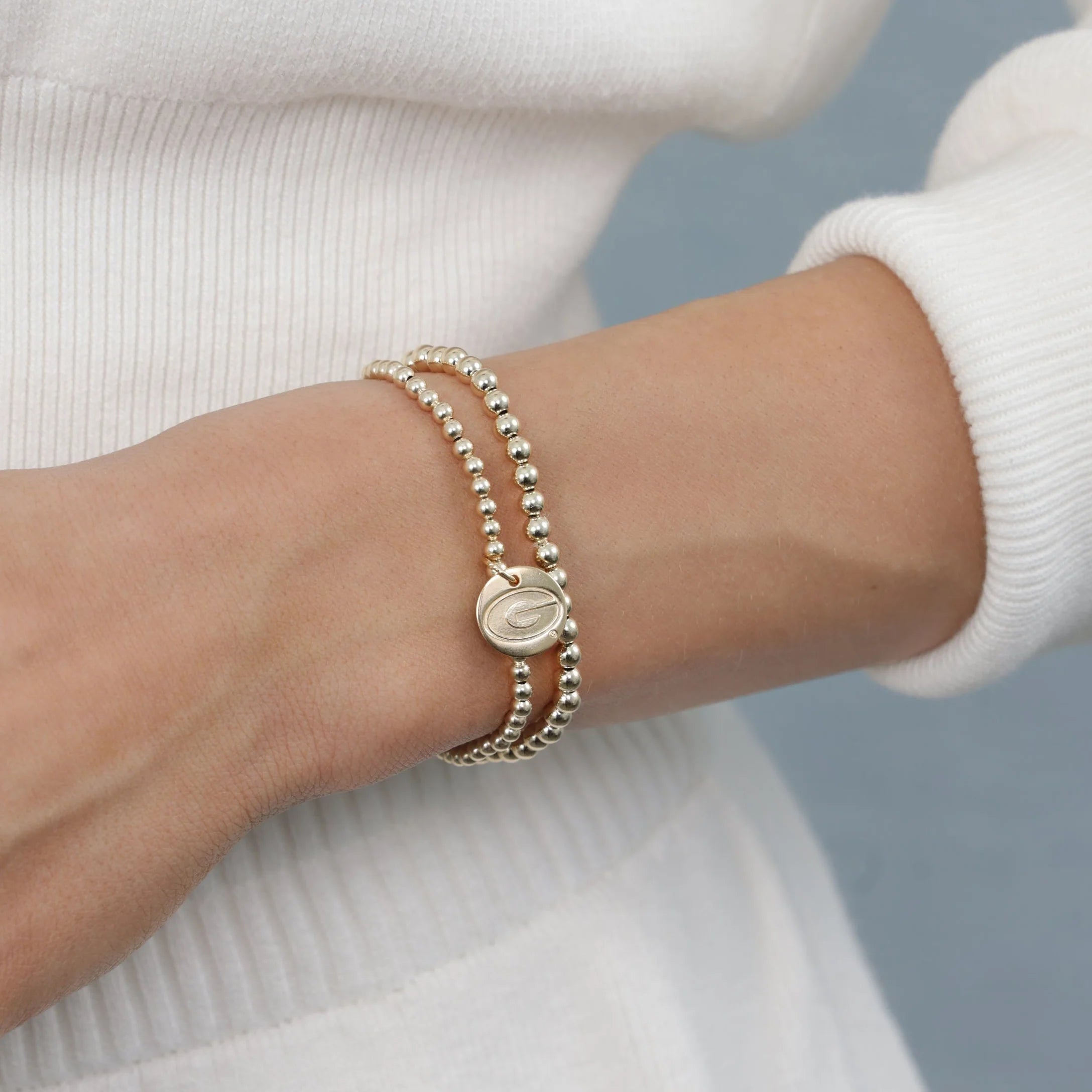 COLLEGIATE CLASSIC GOLD 3MM BRACELET- GEORGIA