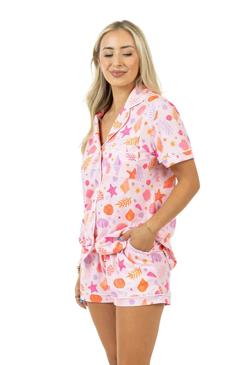 BEACH SEASHELLS LOUNGEWEAR SET - Molly's! A Chic and Unique Boutique 