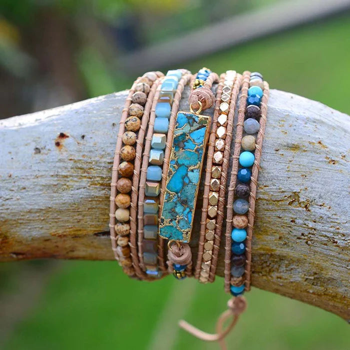GOLDEN OCEAN TURQUOISE WRAP BRACELET - Molly's! A Chic and Unique Boutique 