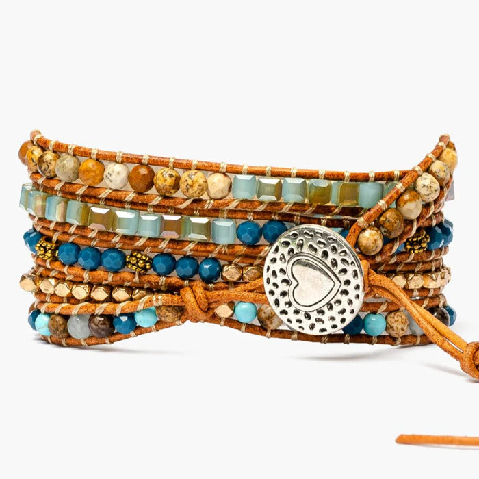 GOLDEN OCEAN TURQUOISE WRAP BRACELET - Molly's! A Chic and Unique Boutique 
