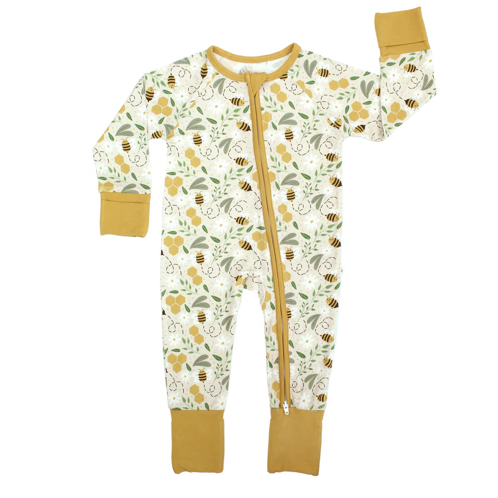 HAPPY HONEYBEES BAMBOO CONVERTIBLE BABY PAJAMAS - Molly's! A Chic and Unique Boutique 