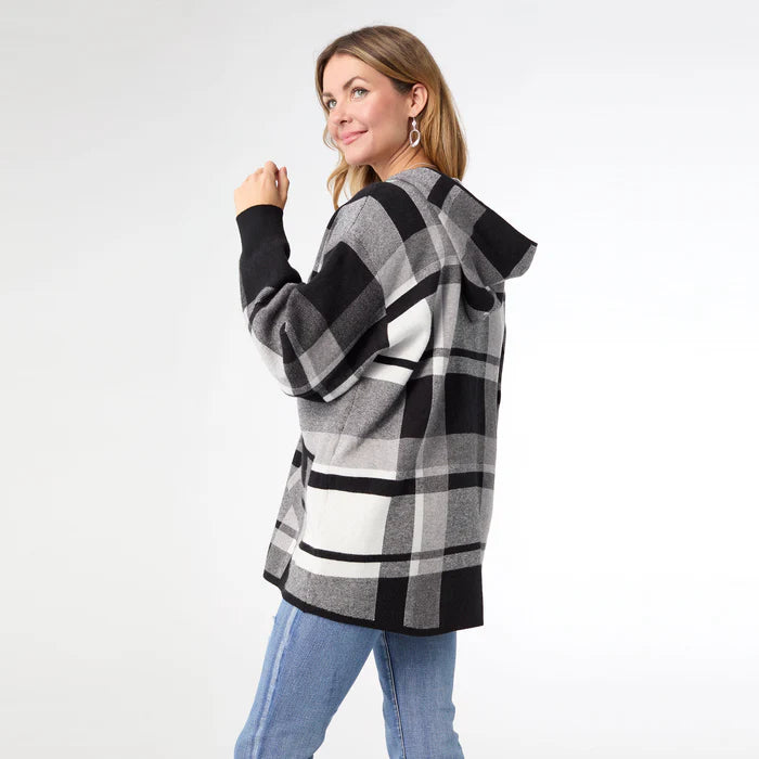 HAWTHORNE PLAID HOODED CARDIGAN - Molly's! A Chic and Unique Boutique 