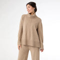 COCO+CARMEN HEAVENLY LUXE COWL NECK RIB TRIM BEIGE - Molly's! A Chic and Unique Boutique 