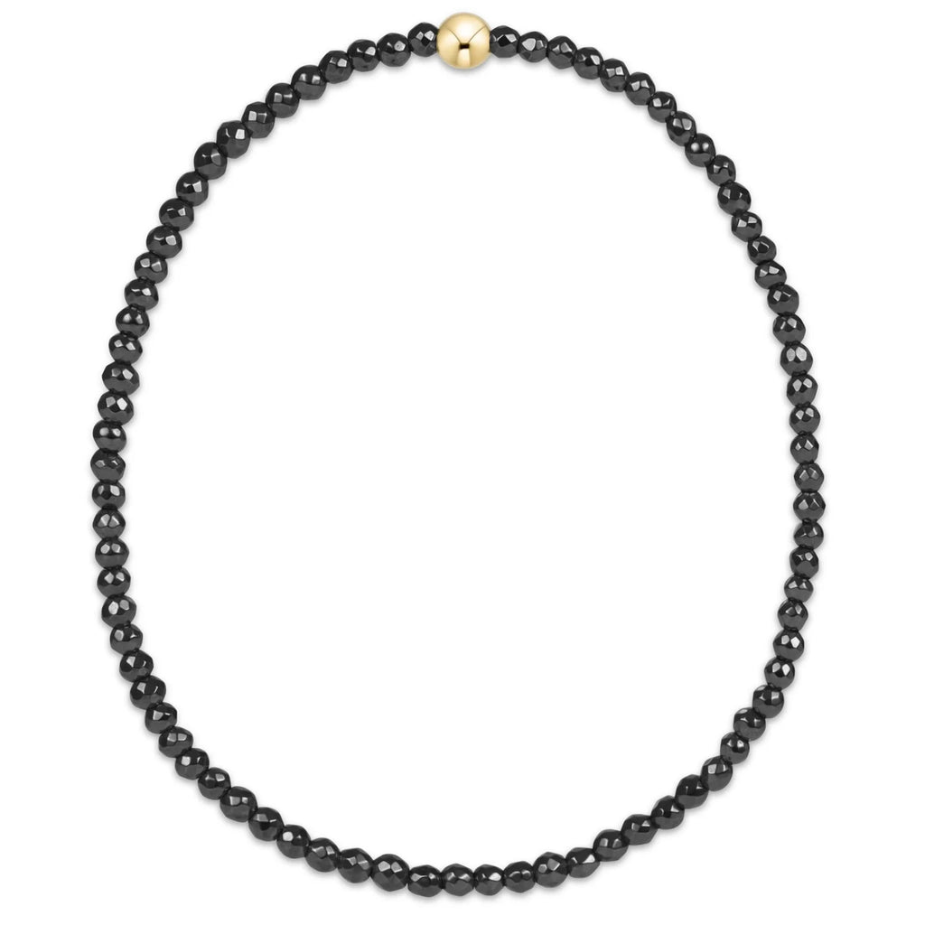 FACETED HEMATITE 2MM BEAD BRACELET & BRACELET WITH INSPIRE GOLD CHARM - Molly's! A Chic and Unique Boutique 