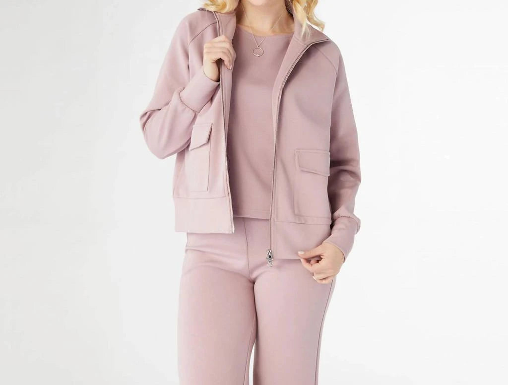 HILARIE DUO ZIP SWEATSHIRT WITH FRONT POCKETS