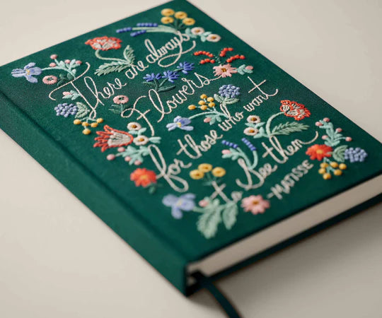 FLOWERS EMBROIDERED JOURNAL - Molly's! A Chic and Unique Boutique 