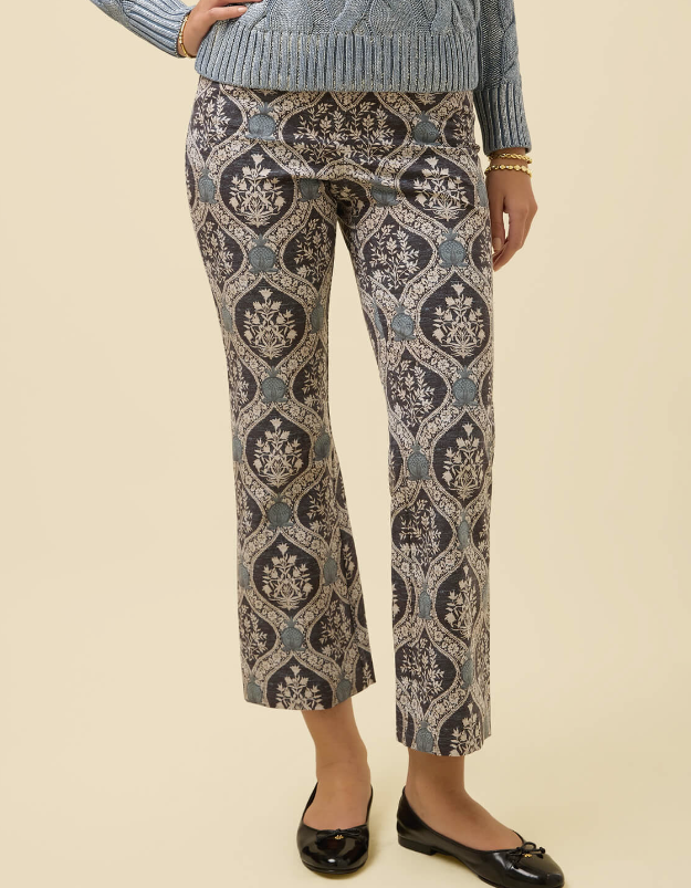 Maren Kick Flare Pan Veranda Damask - Molly's! A Chic and Unique Boutique 