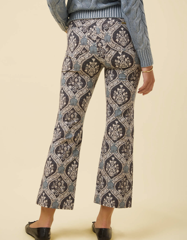 Maren Kick Flare Pan Veranda Damask - Molly's! A Chic and Unique Boutique 