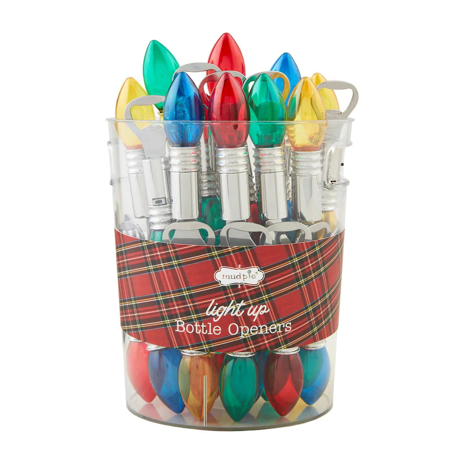 MUDPIE CHRISTMAS BULB LIGHT-UP BOTTLE OPENERS